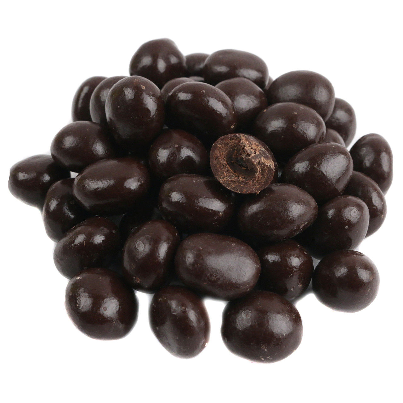 Rich dark brown sugar free dark chocolate espresso beans, whole coffee beans, gourmet candy.