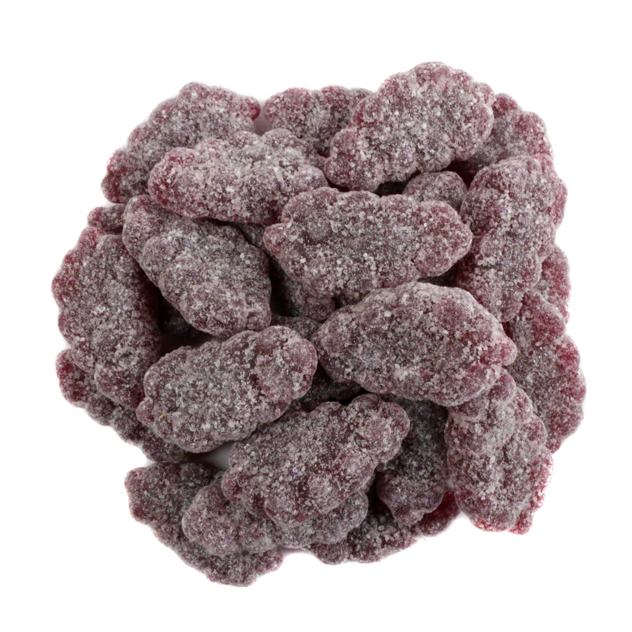 Sour Patch Grapes, vibrant purple gummy candy, sweet and sour grape flavor, approx 125 pieces per pound.