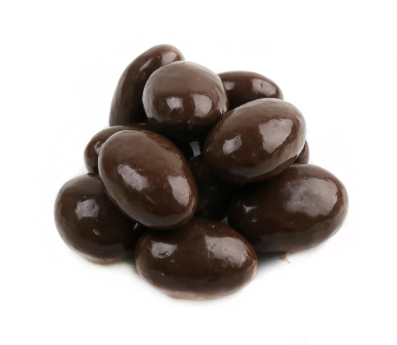 Rich brown sugar free milk chocolate covered almonds, crunchy texture, approx 80 pieces per pound, Made in USA.