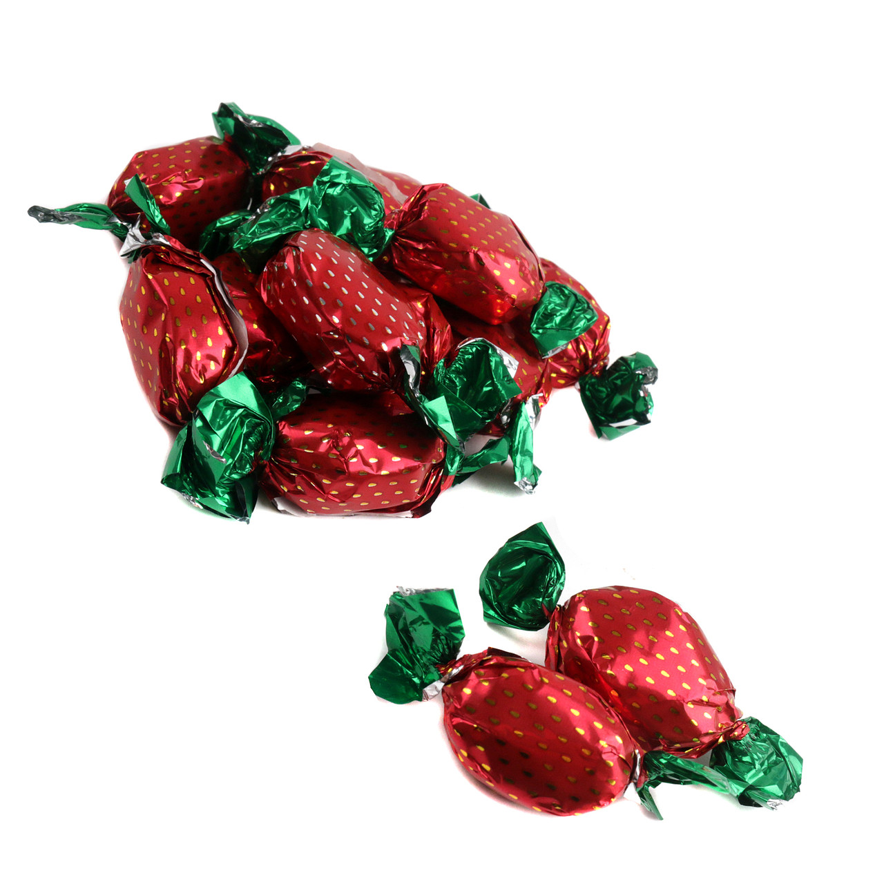 Strawberry Bon Bons, individually wrapped with detailed strawberry wrappers, old-fashioned hard candy, approx 60 pieces per pound.
