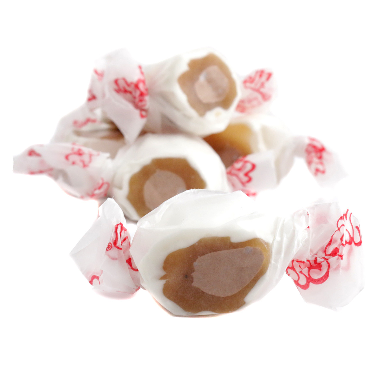 Taffy Town German Chocolate Cake Salt Water Taffy, rich chocolate with coconut flavor, approx. 60 pieces per pound.
