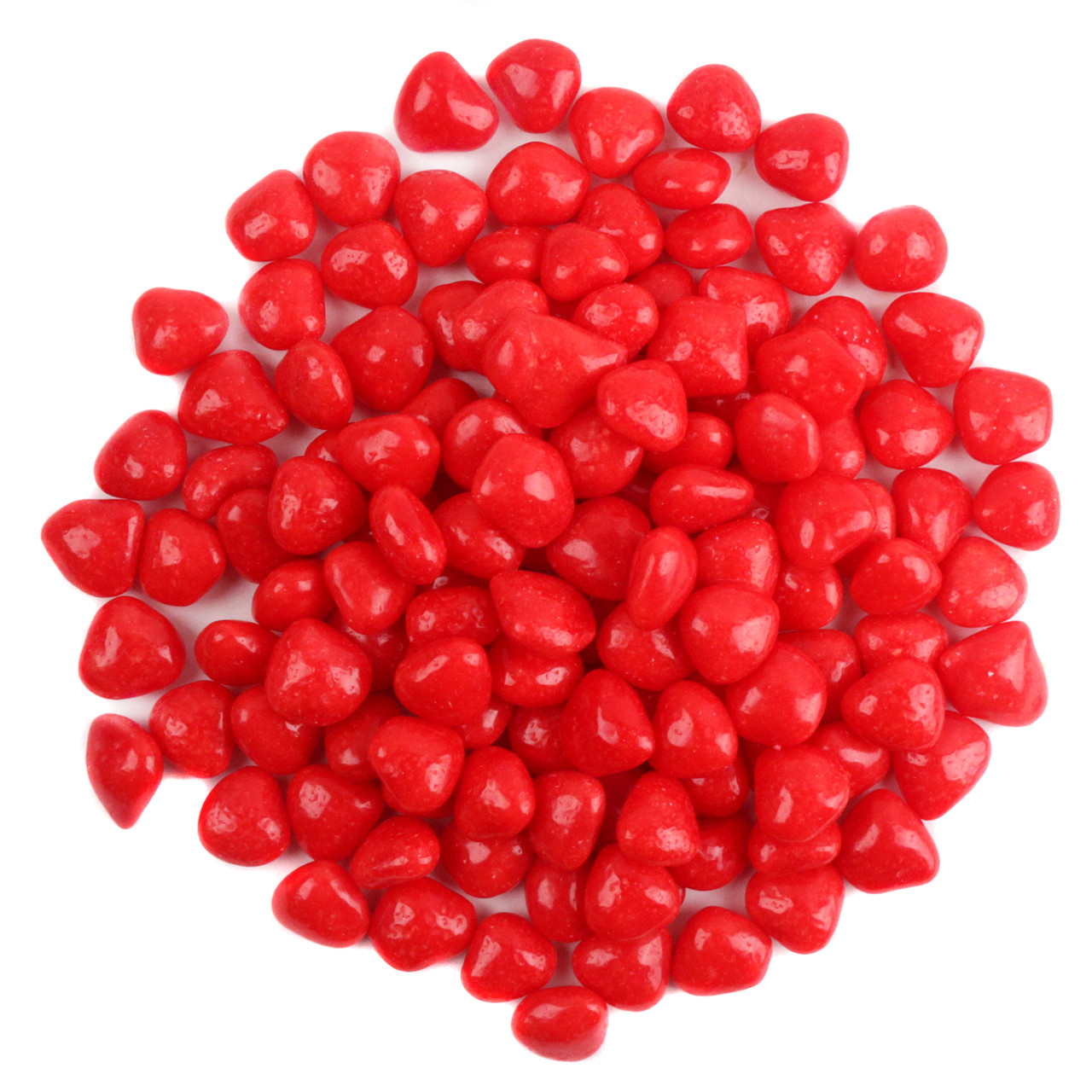 Brachs Cinnamon Heart Imperials, vibrant red heart-shaped candy, sweet and spicy cinnamon flavor, Valentine's Day dessert topping.