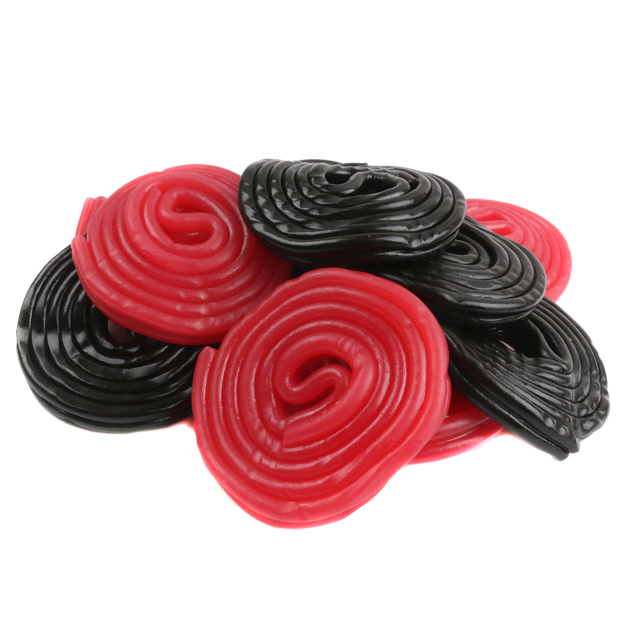 Red and Black Licorice Wheels, 45 per pound, 1.5 inch diameter, by Gerrit Verburg.