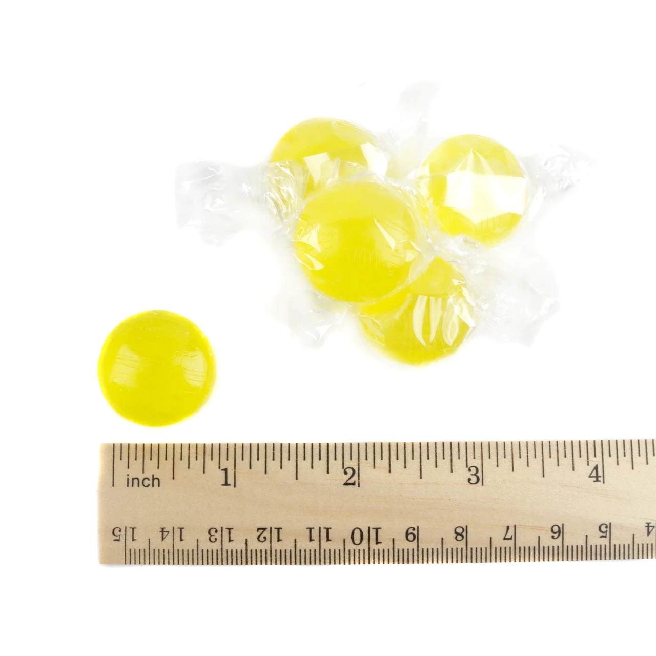 Arcor sugar-free lemon hard candy drops, tangy yellow, approx 75 individually wrapped pieces per pound.