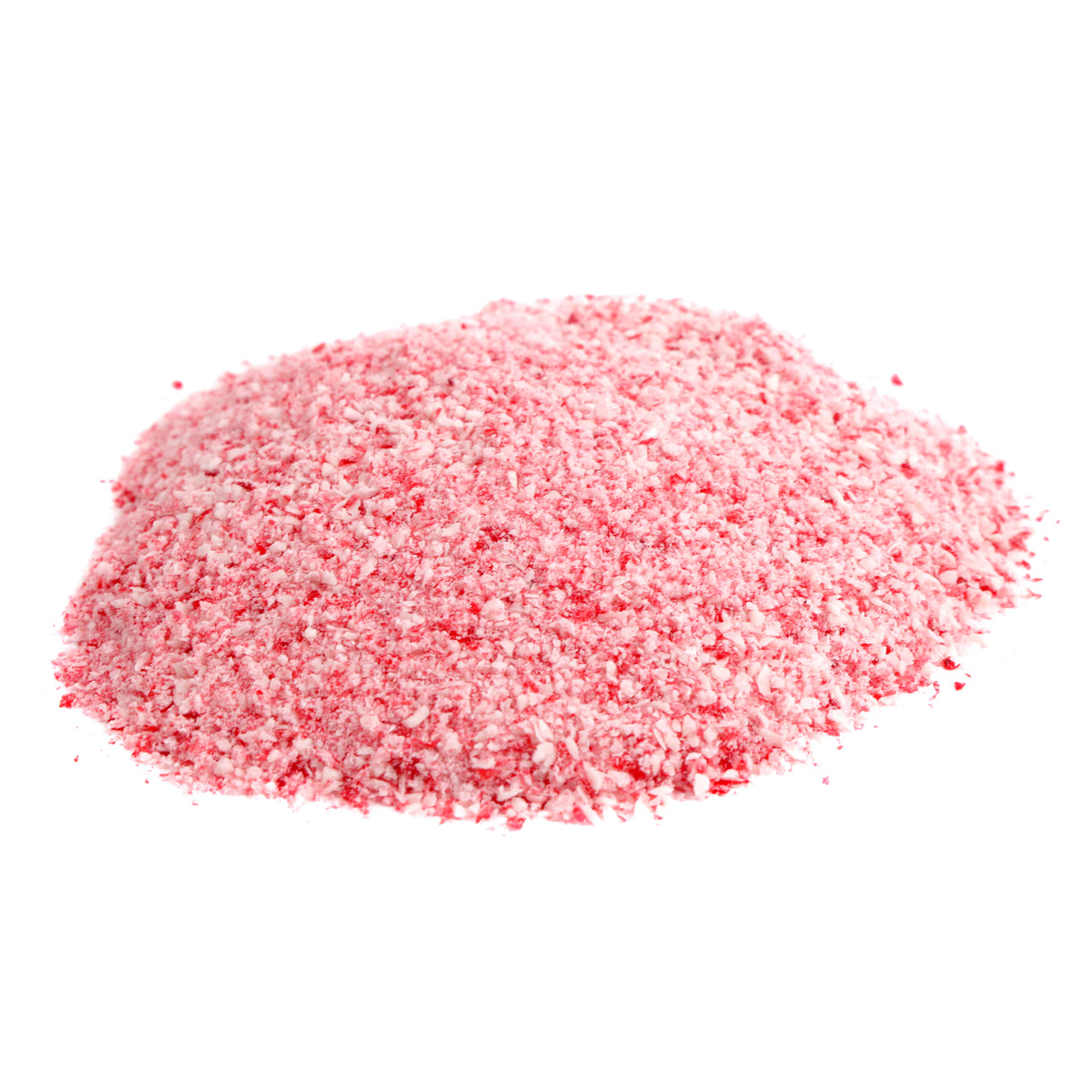 Vibrant red, finely crushed peppermint candy for holiday dessert toppings, baking, hot chocolate, and a festive crunch.