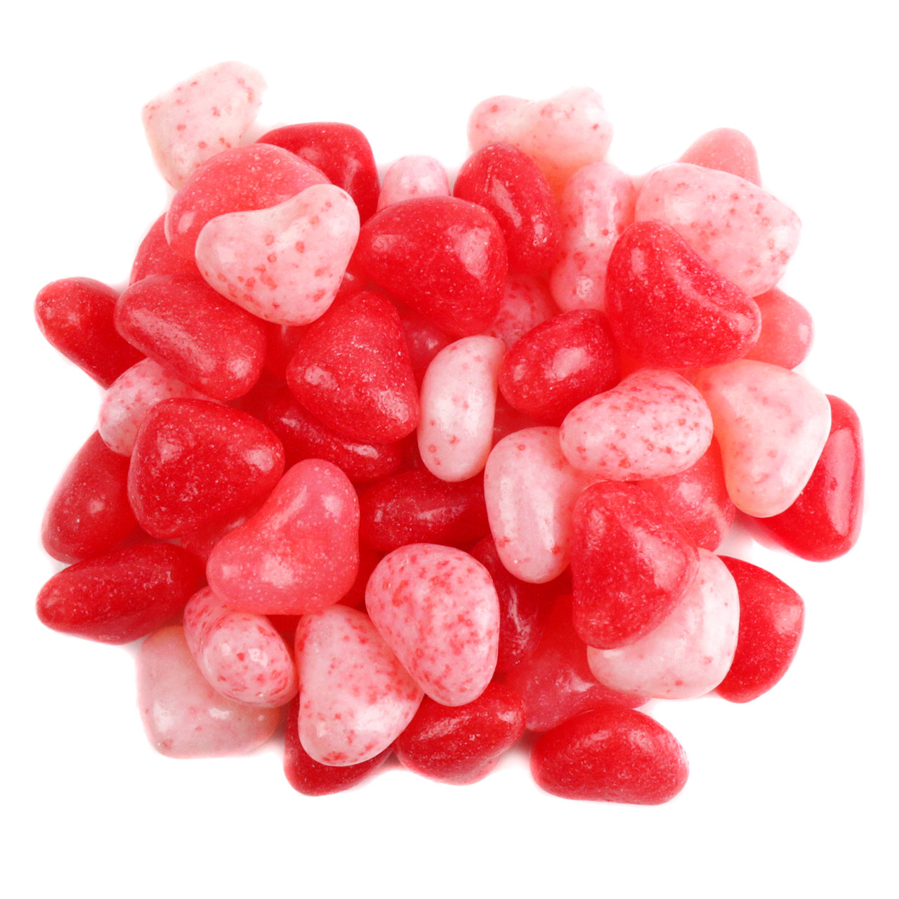 Red heart-shaped Canel's Valentine Jelly Hearts, strawberry & cherry flavored, approx. 195 soft jelly candies per pound.