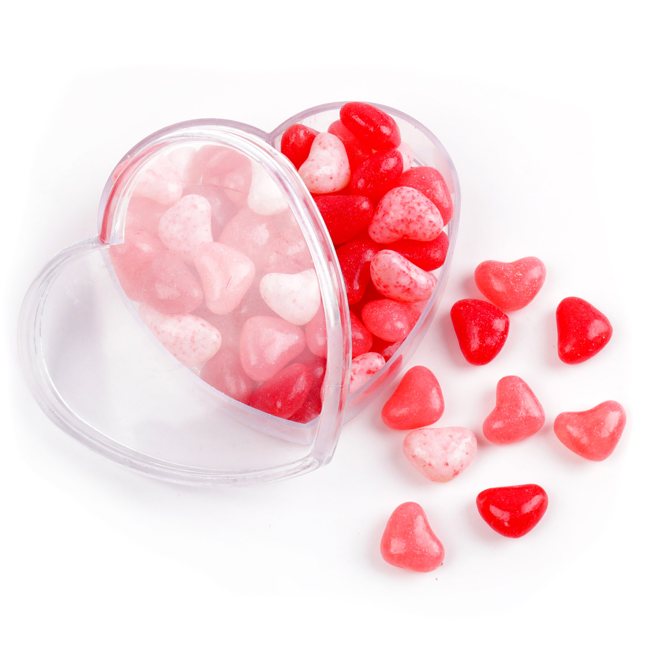 Canel's Valentine Jelly Hearts, approx 195 red heart-shaped strawberry cherry candies per pound.