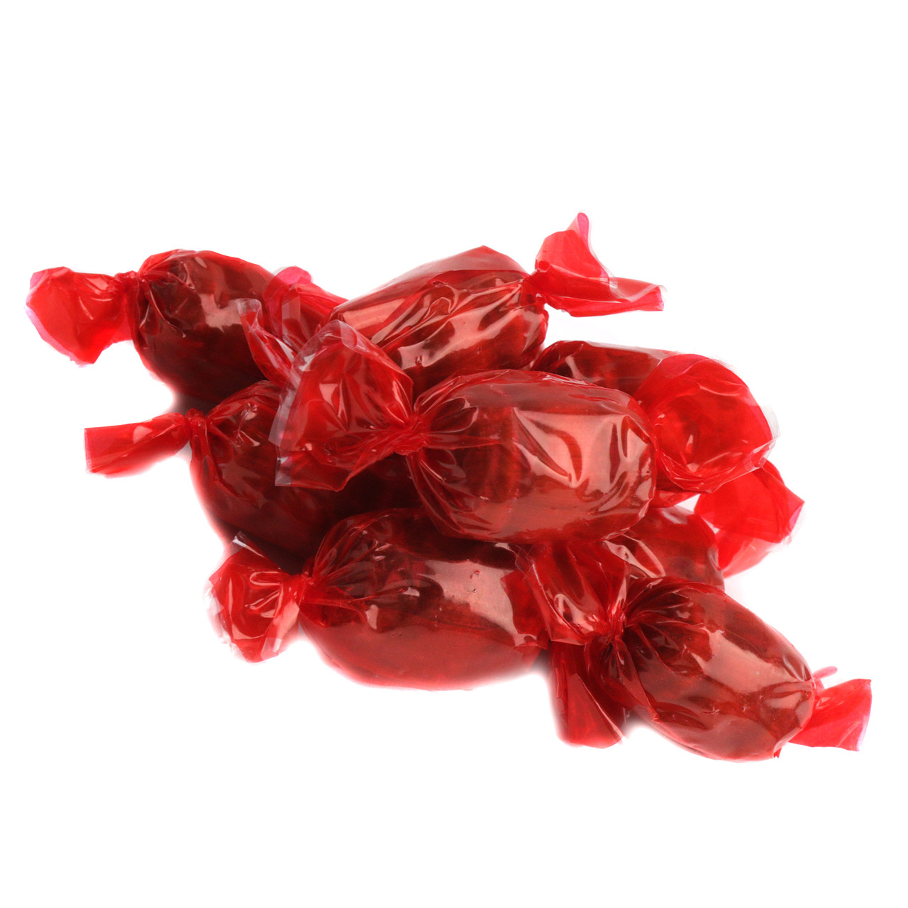 Brown, individually wrapped Primrose Root Beer Barrels hard candy, classic root beer flavor, approx. 60 per pound.