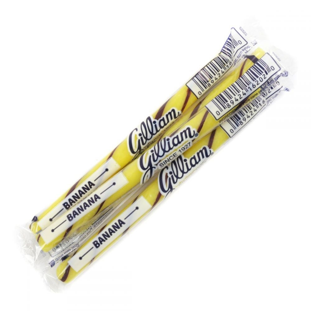 Gilliam Old Fashioned Banana Hard Candy Sticks, 80 yellow pieces.