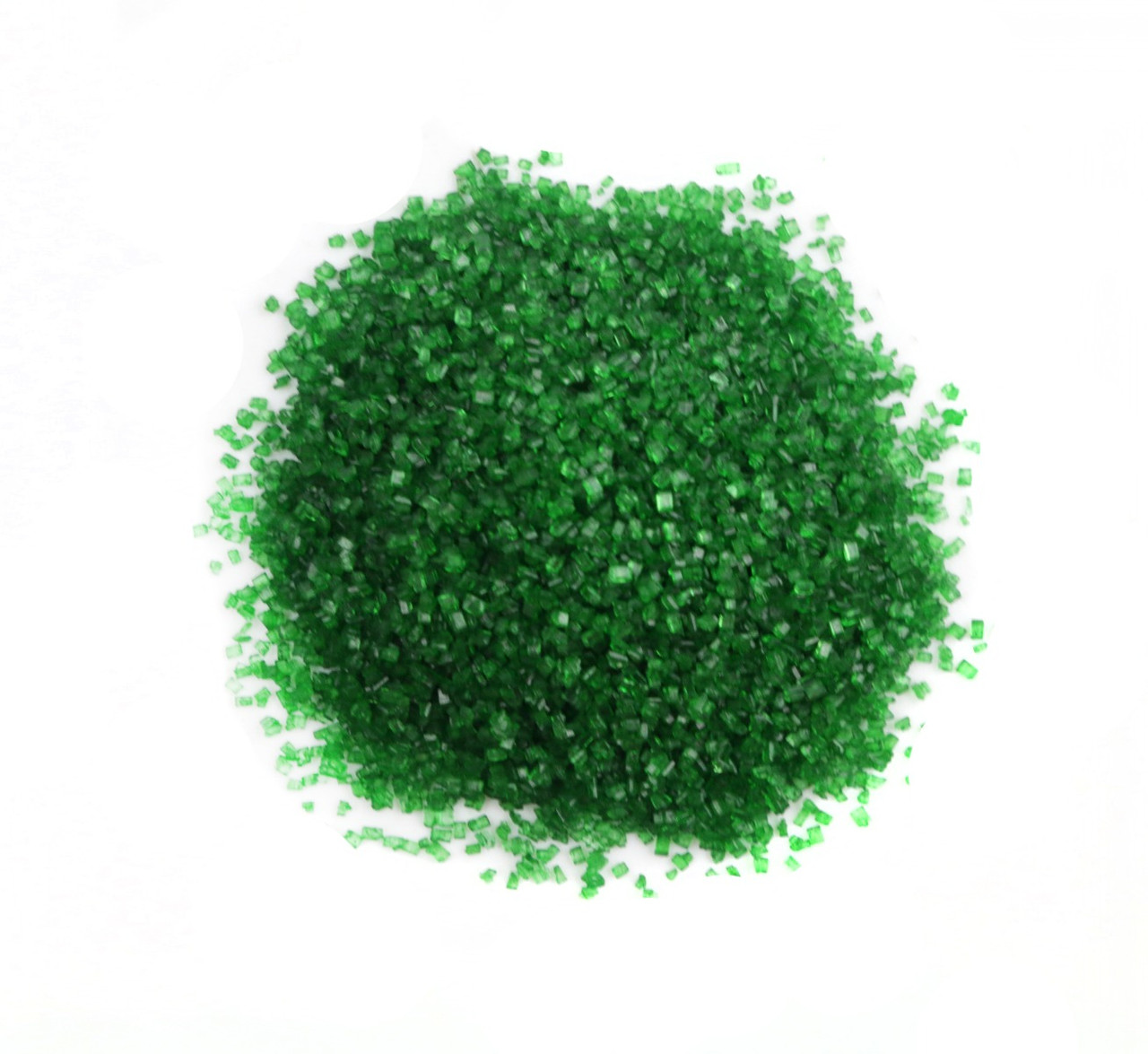 Vibrant green sanding sugar, coarse, sparkly texture for baking cookies, cakes, desserts. Made in USA candy.