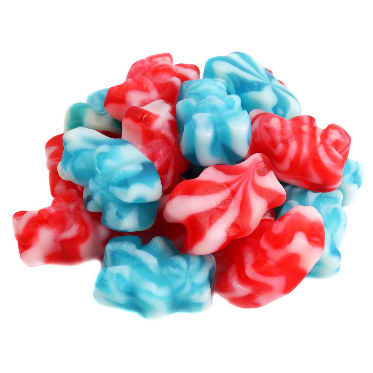 Albanese Peace Gummy Bears, red, white, blue, cherry, lemon-lime, blue raspberry flavors, patriotic gummy candy.