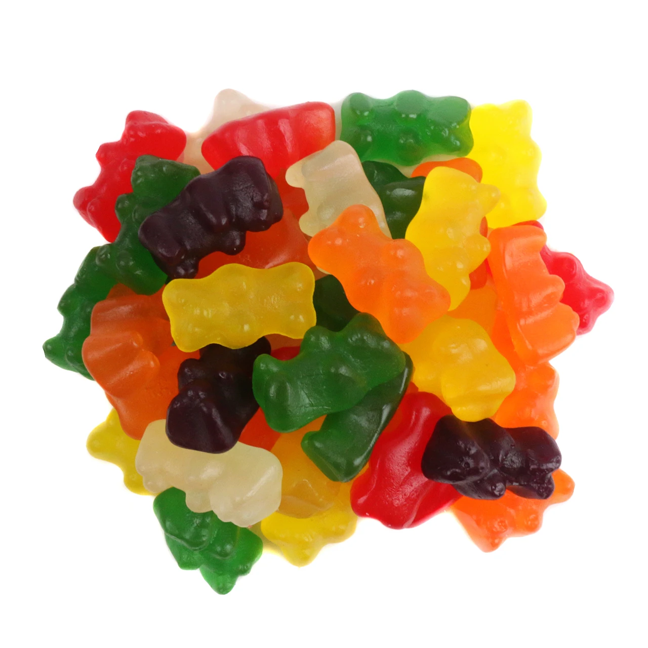 Vidal Sugar Free Gummy Bears, colorful assorted rainbow flavors including red, orange, yellow, green, blue, purple.