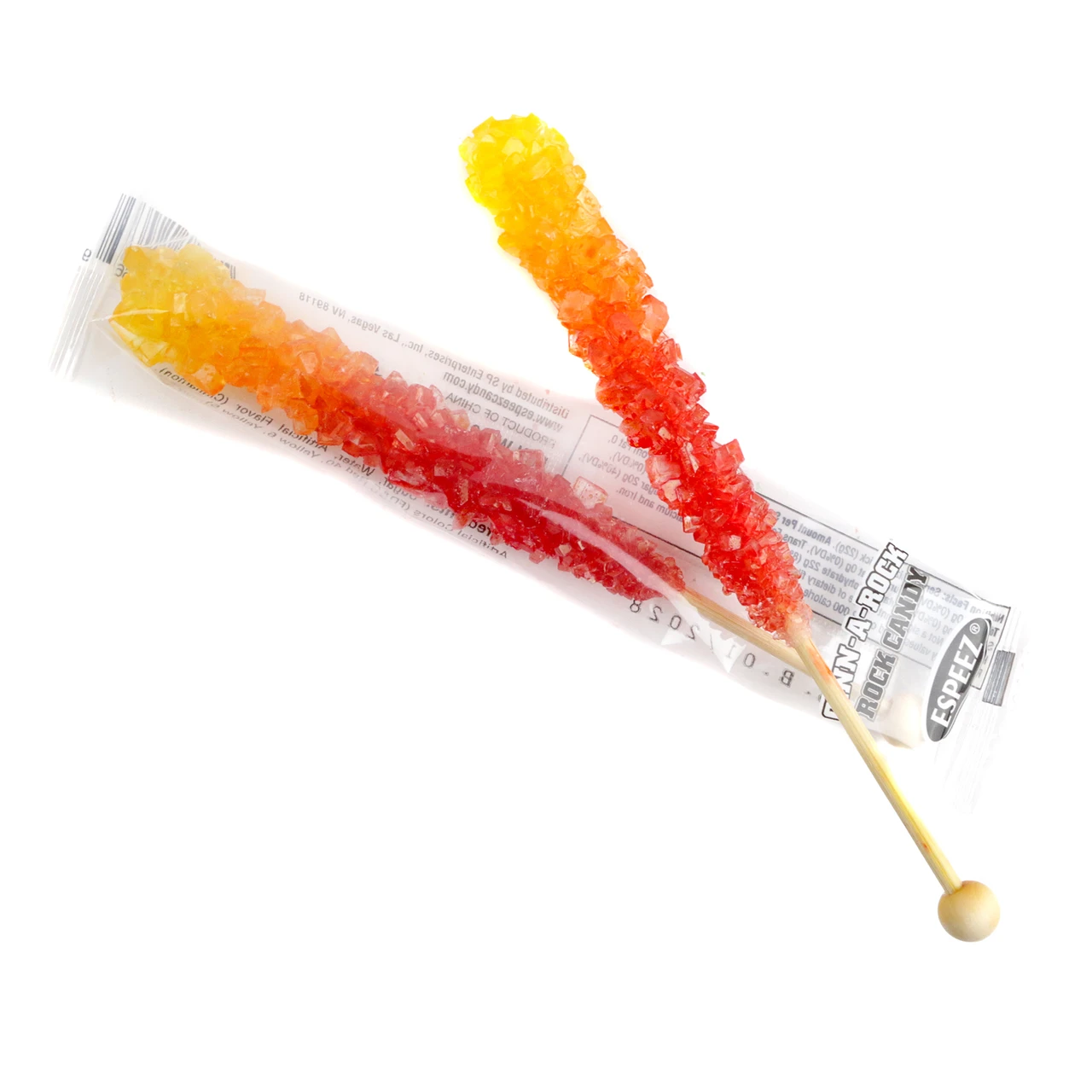 12 red cinnamon rock candy sticks, individually wrapped, perfect for gifts or favors.