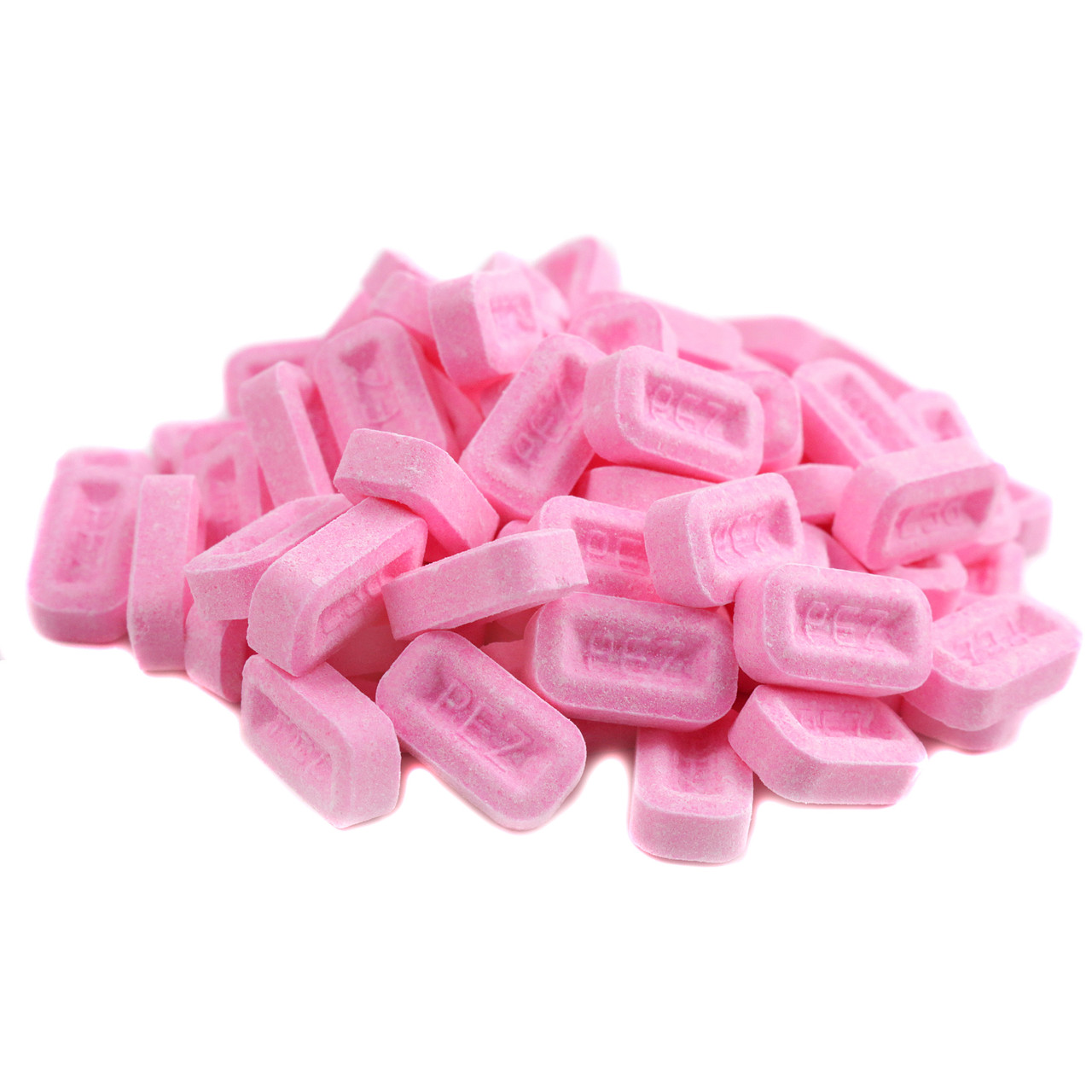Pez pink strawberry candy, bulk unwrapped. Sweet, delicious, USA made.