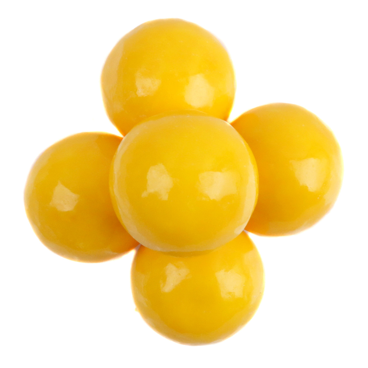 Approx 60 vibrant yellow banana gumballs per pound. Sweet, fruity vending machine candy for sharing, decorating, or jars.