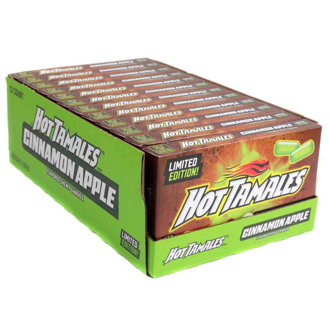 Hot Tamales Cinnamon Apple chewy movie theater box candy for fall and Halloween