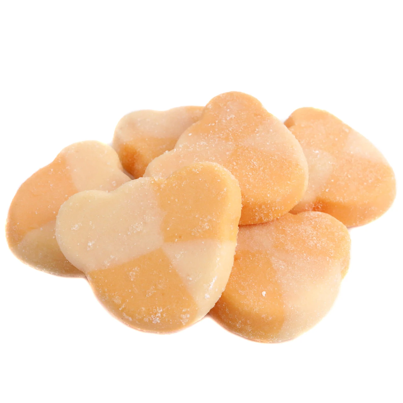 Orange Swedish style sour mango gummy bears with soft sugar coating