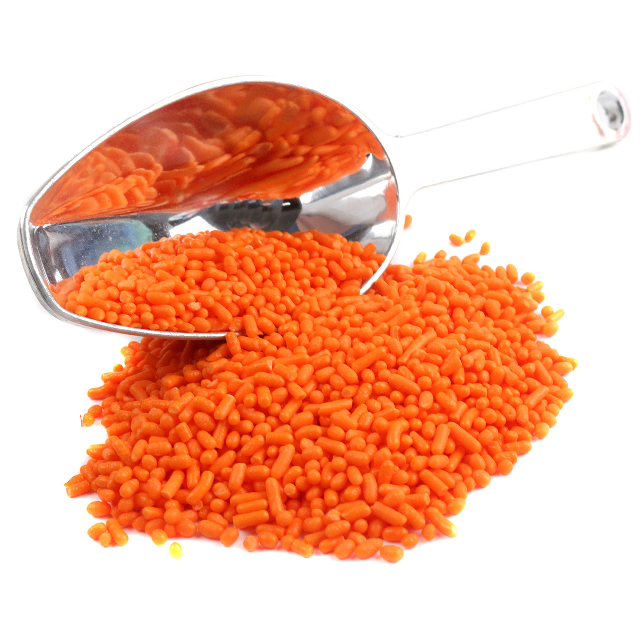 Vibrant orange sprinkles for Halloween baking, spooky cookies, cakes, and dessert toppings.