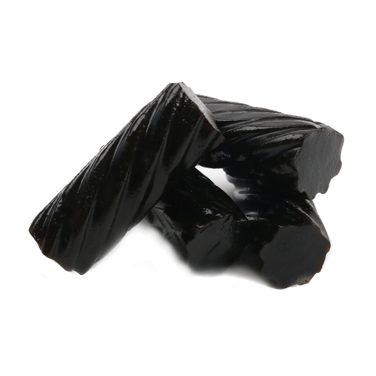 Pile of Darrell Lea Black Australian Licorice candy, soft chewy texture, classic black licorice flavor, non-GMO Project Verified.