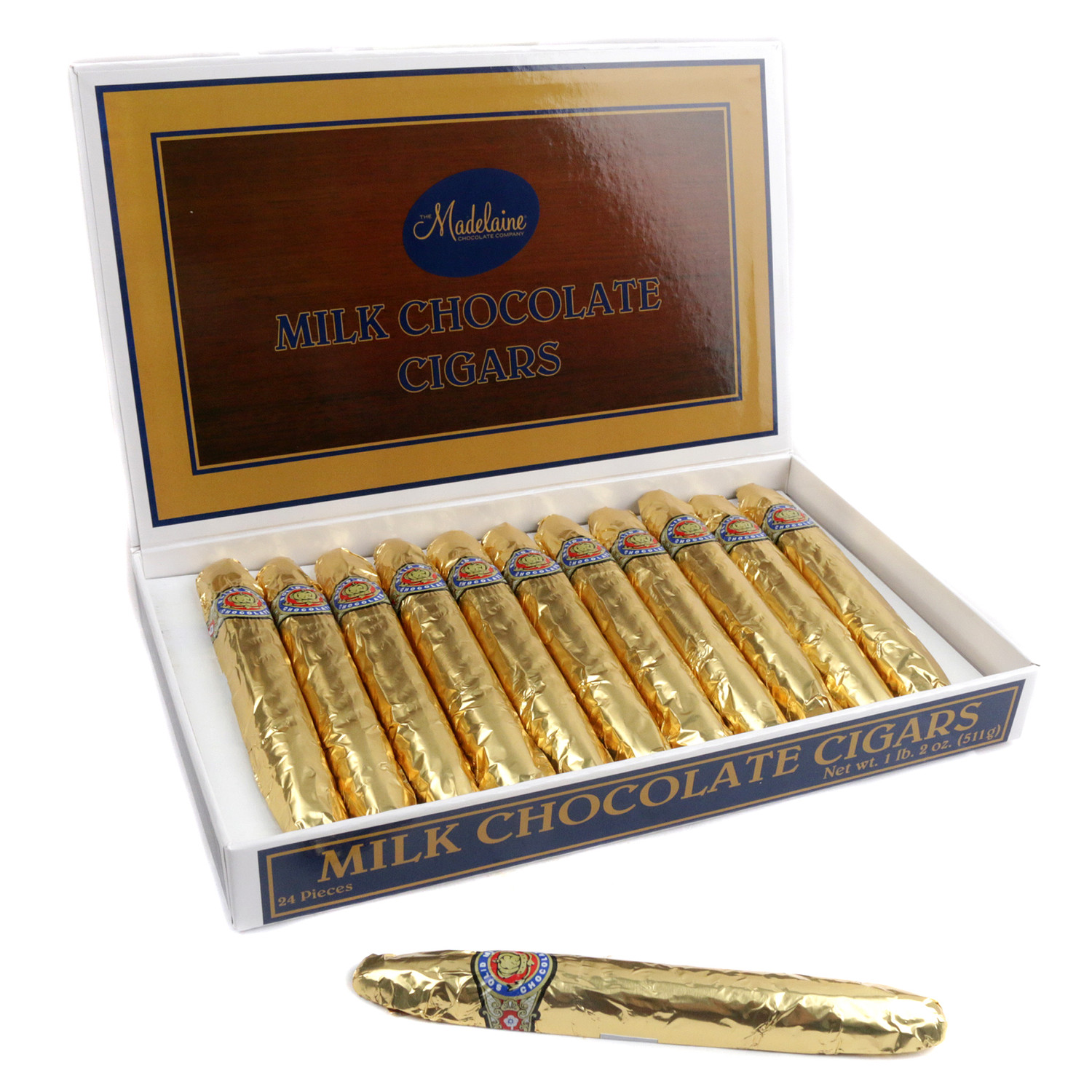 chocolate cigarette Gold Foil Chocolate Cigars 24 Piece Gourmet Milk Chocolate Gift Box