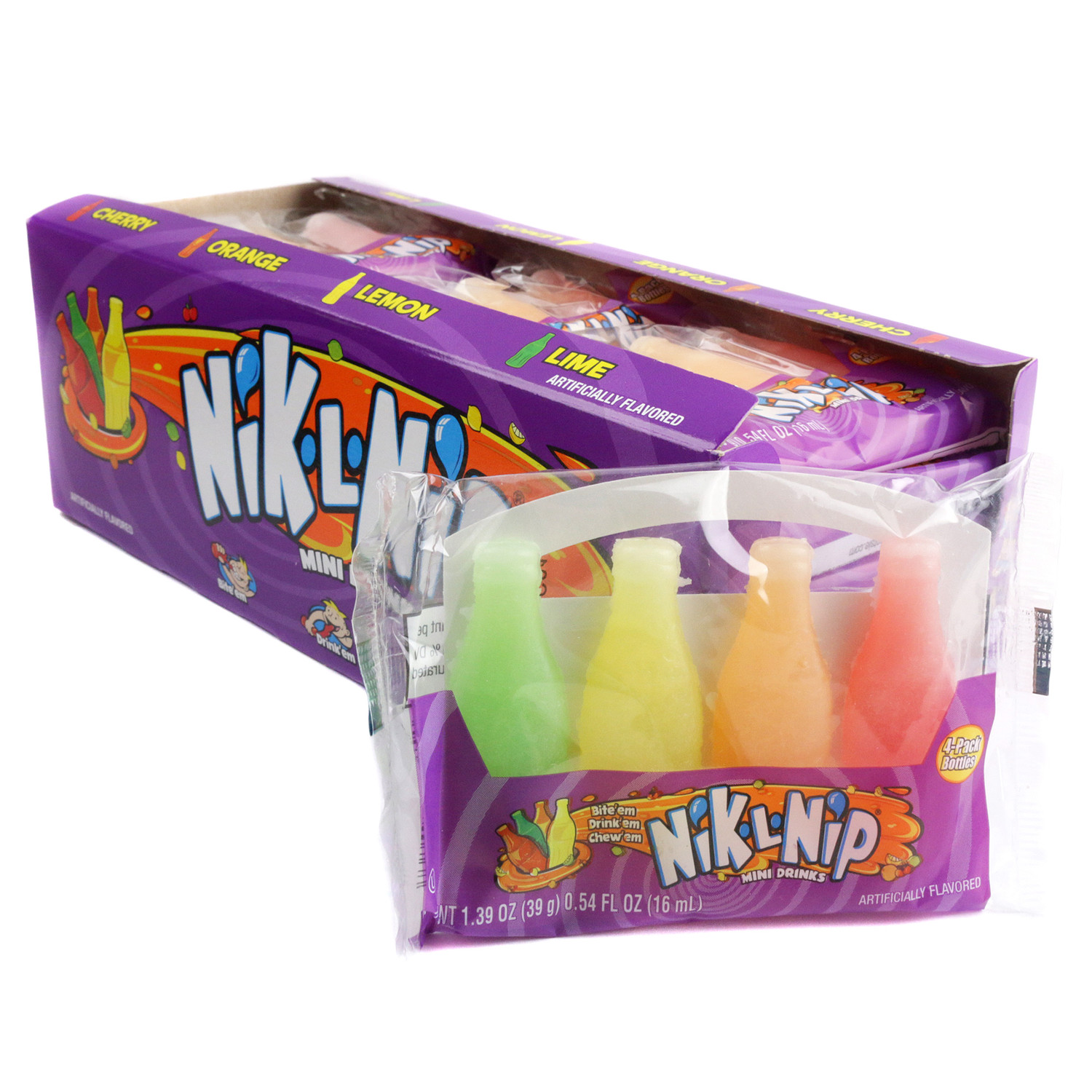 Nik L Nip Wax Bottles 18 Pack Old Fashioned Fruit Flavored Liquid