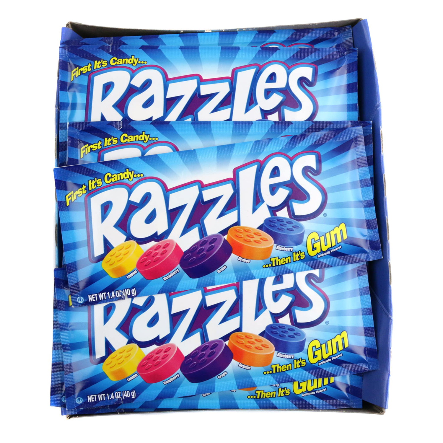 Razzles Original 24 Pack Retro Candy and Bubble Gum Variety Treat