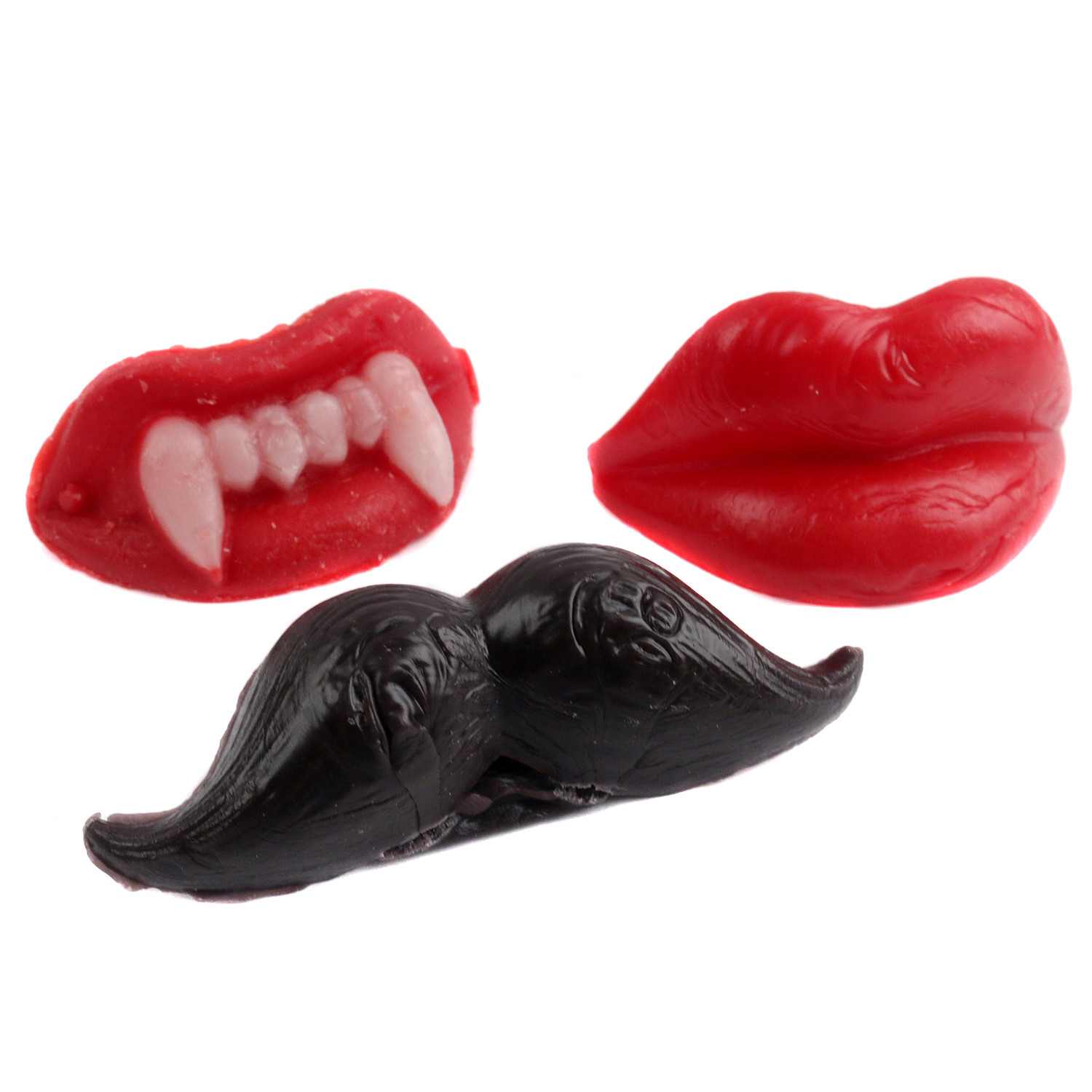 Wack-O Wax Assortment of Lips Fangs and Mustache 24 Pack Old