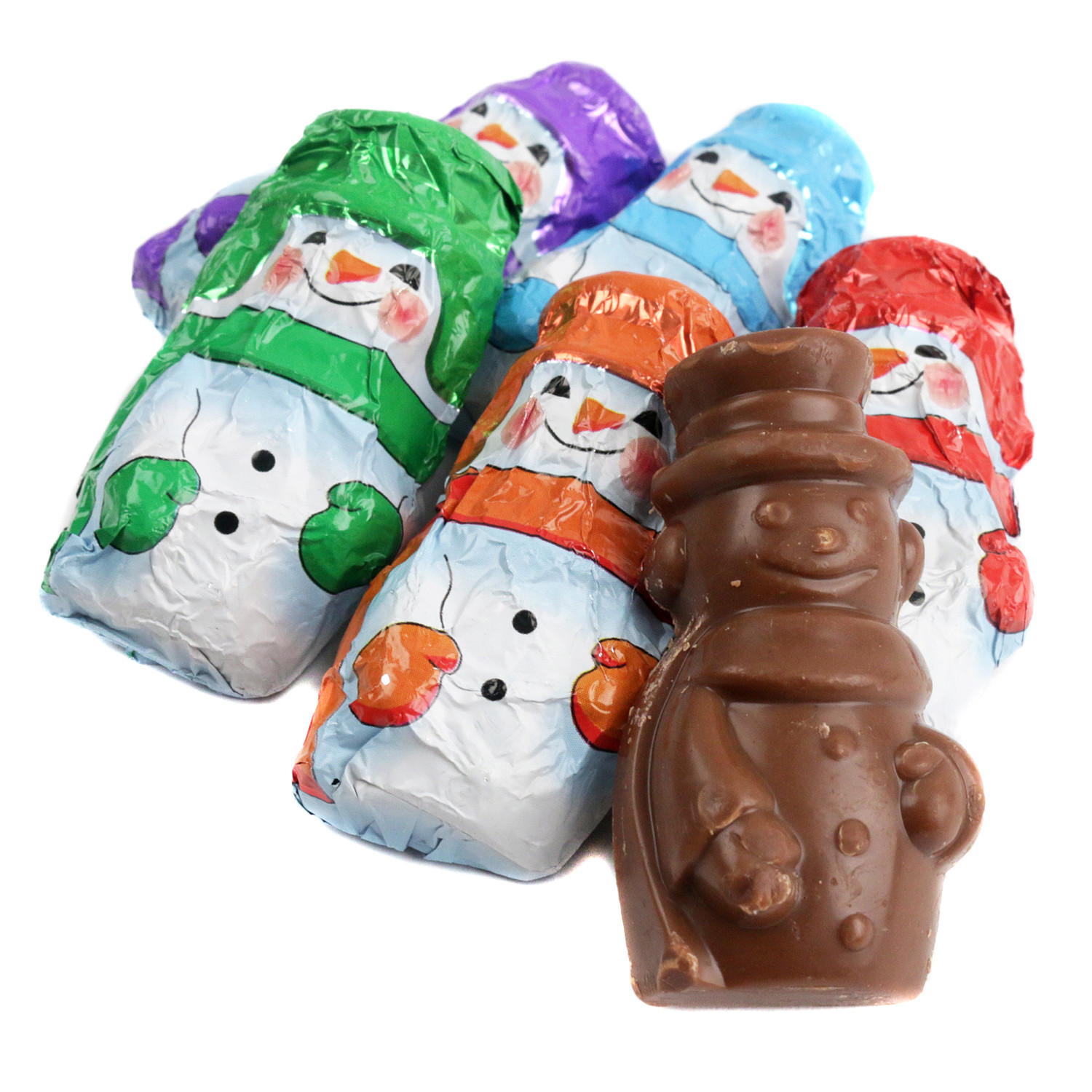 Miniature Chocolate Snowmen Bulk Holiday Milk Chocolate Treats