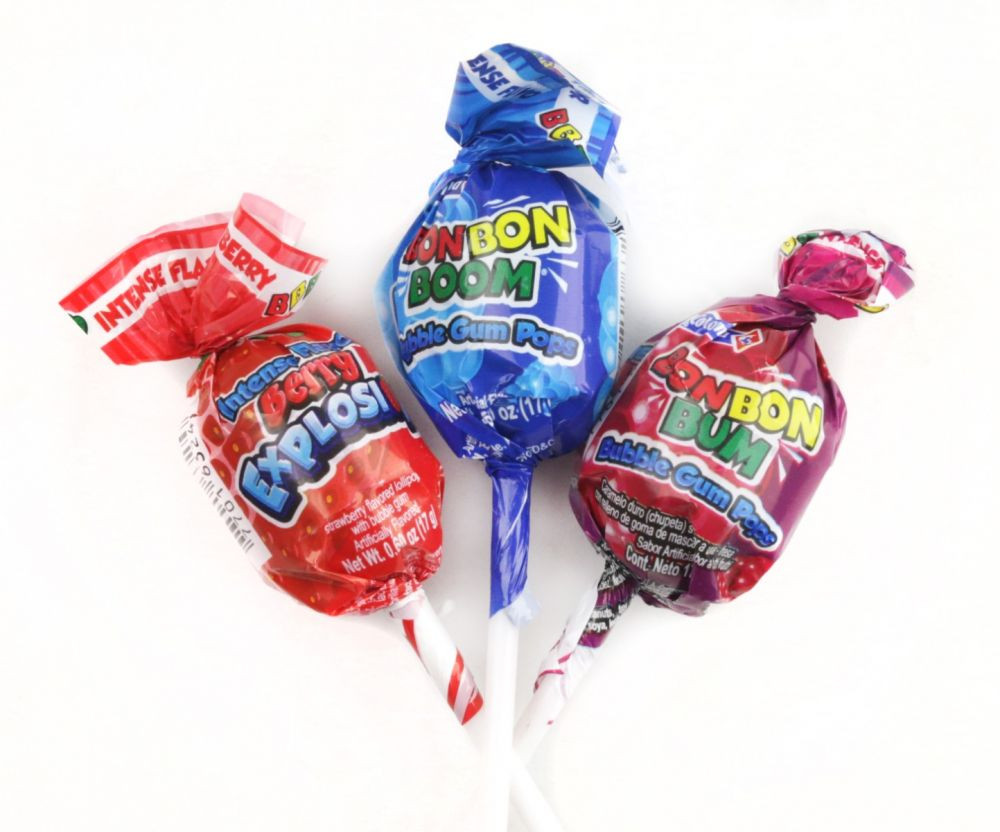Bon Bon Boom Lollipops - Berry Bulk Wrapped Candy for Parties and