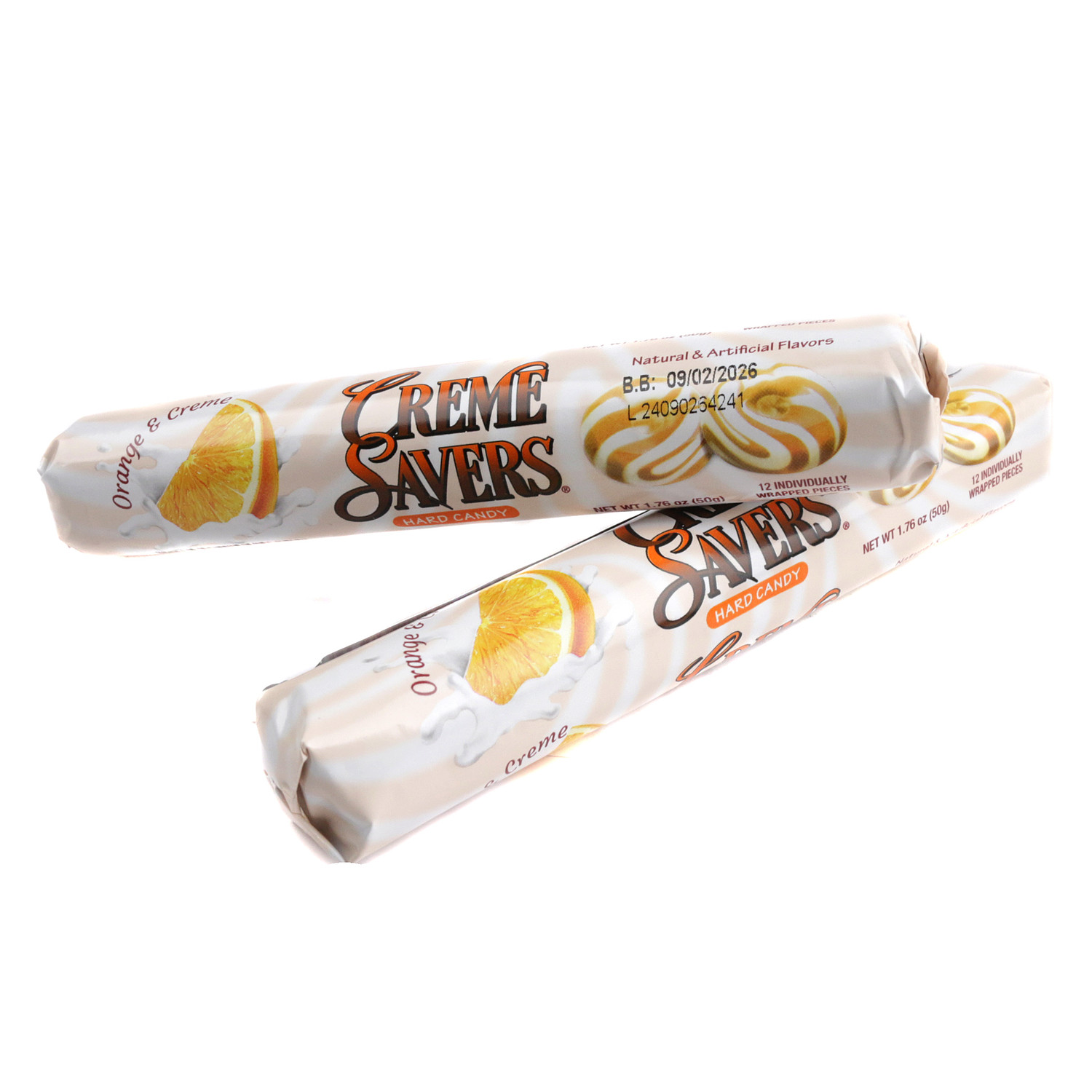 Creme Savers Orange & Creme Hard Candy Rolls 24 Pack | Candy