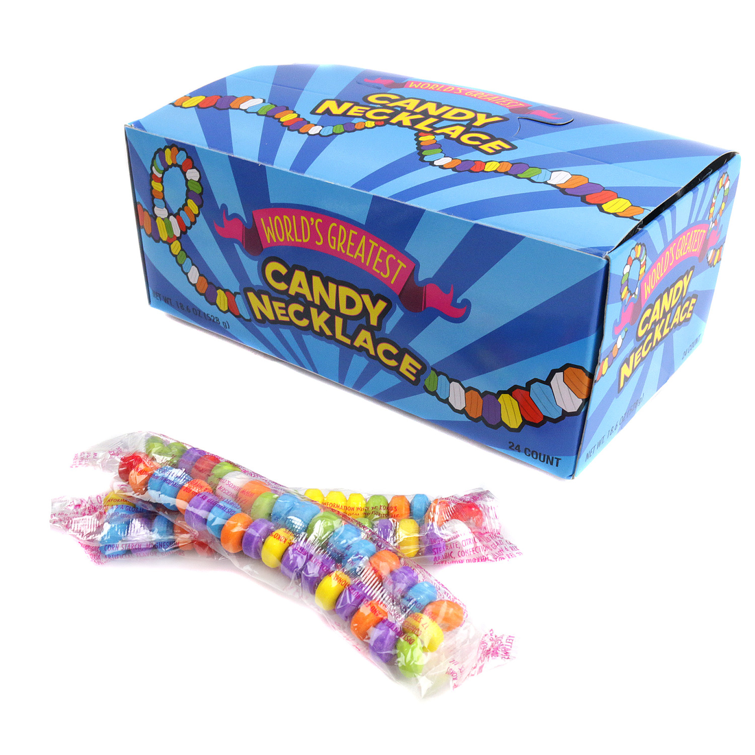 アクセサリー candy Candy Necklace 24 Piece Bulk Rainbow Candy