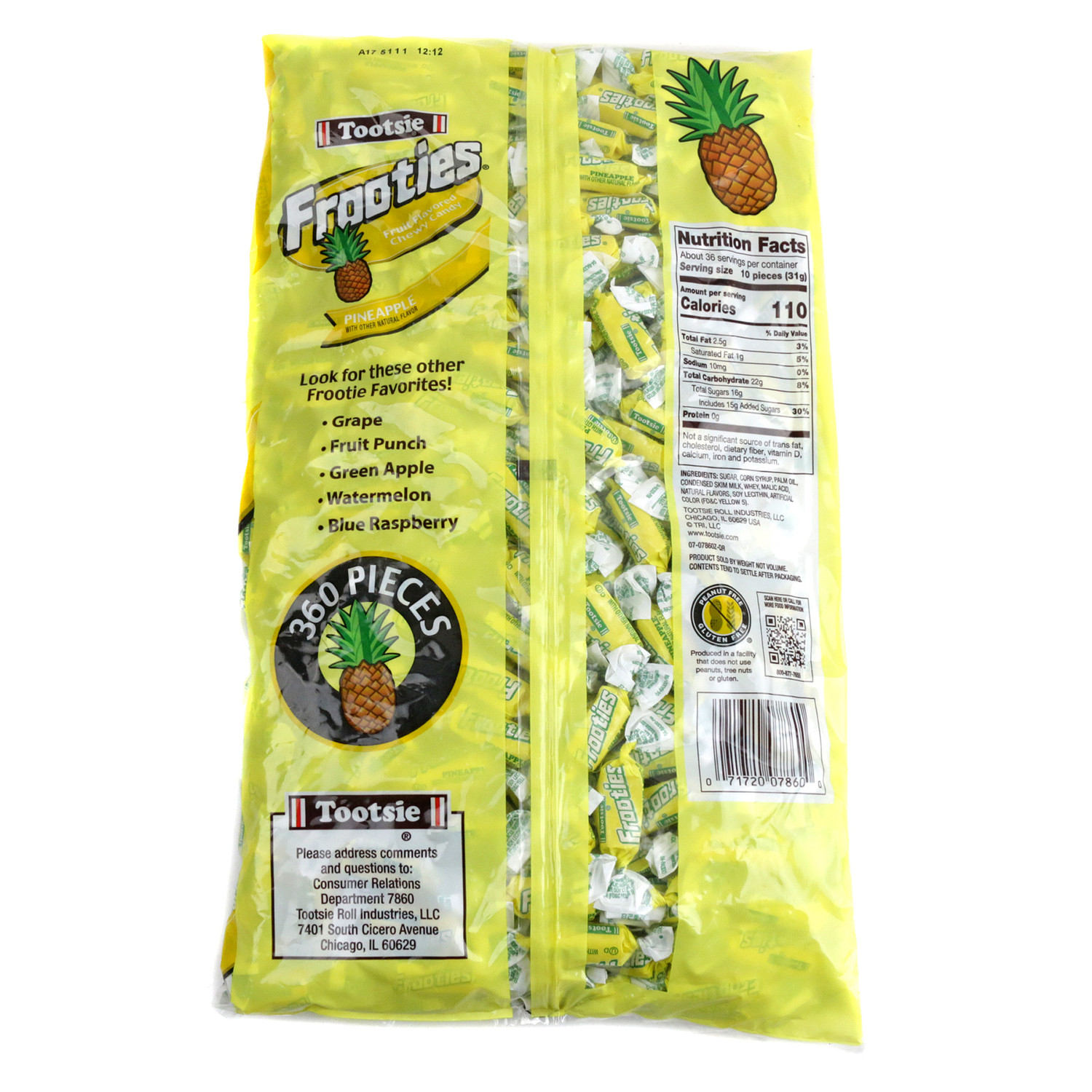 Pineapple Frooties 360 Piece Bulk Chewy Yellow Candy for Parades