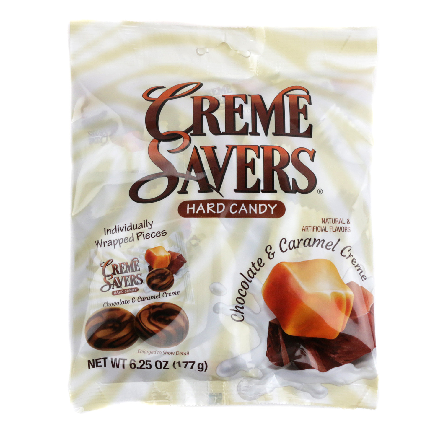 Creme Savers Hard Candy Chocolate and Caramel Creme 6.25oz Bag