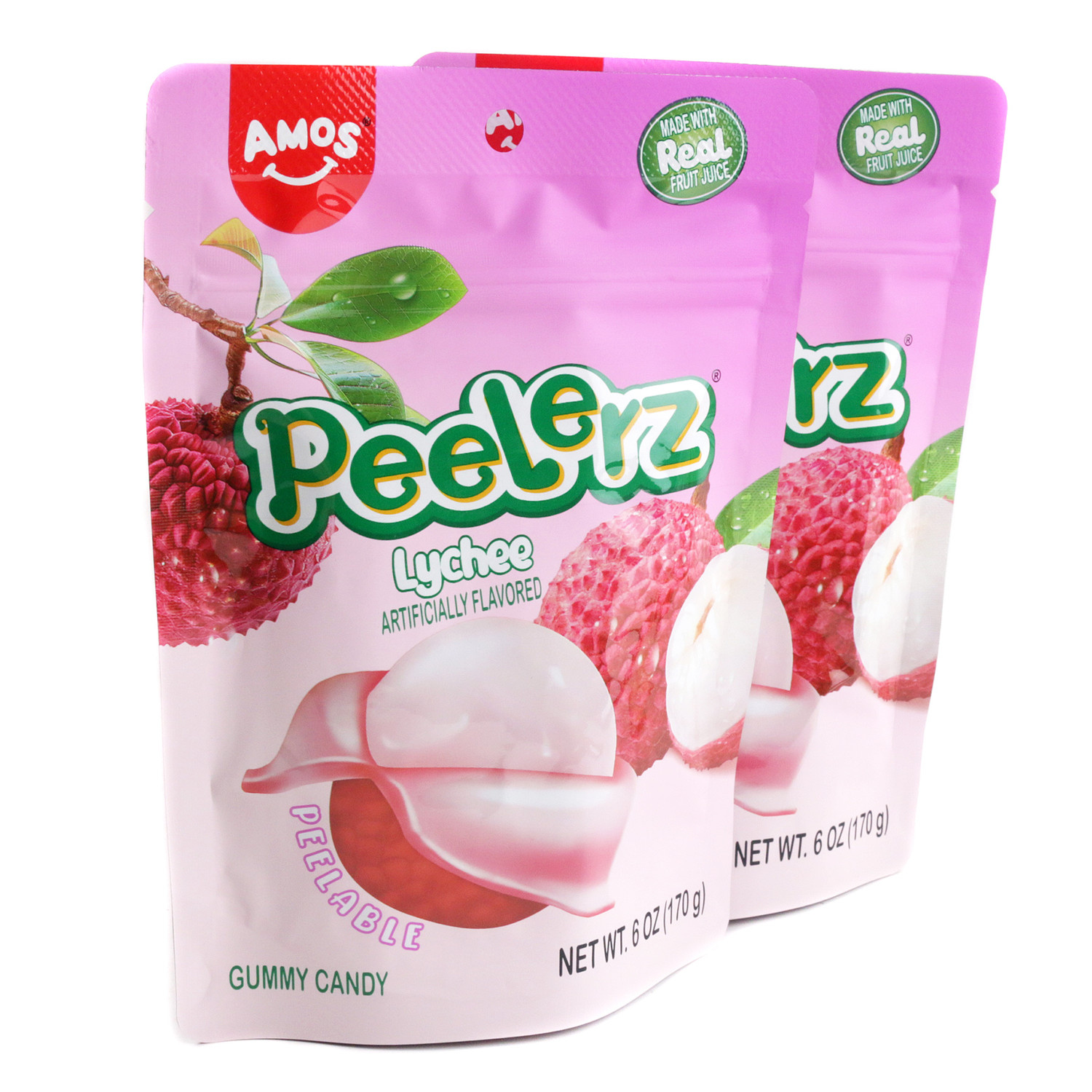 Lychee Peelerz Lychee Candy 6oz Unique Peelable Gummy Fruit Treats