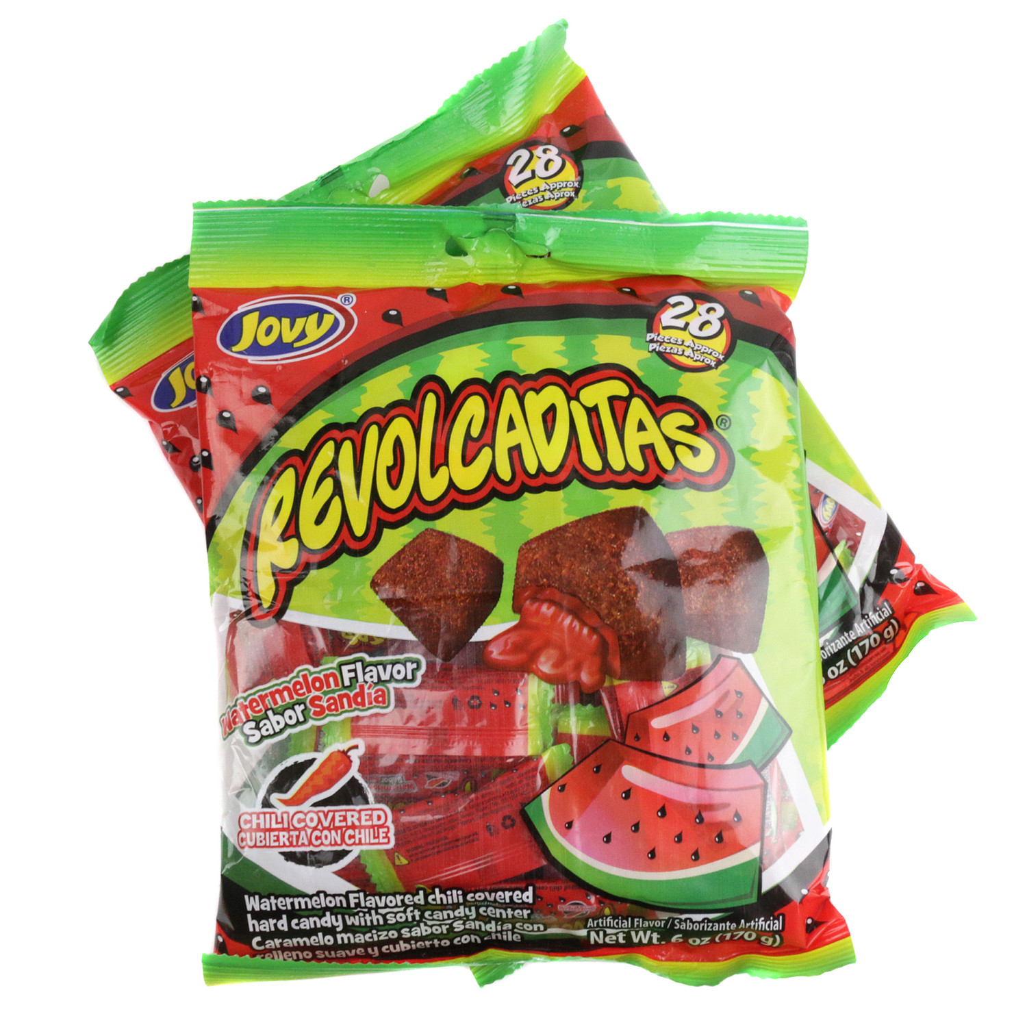 Jovy Watermelon Revolcaditas 6oz Bag Spicy Mexican Hard Candy
