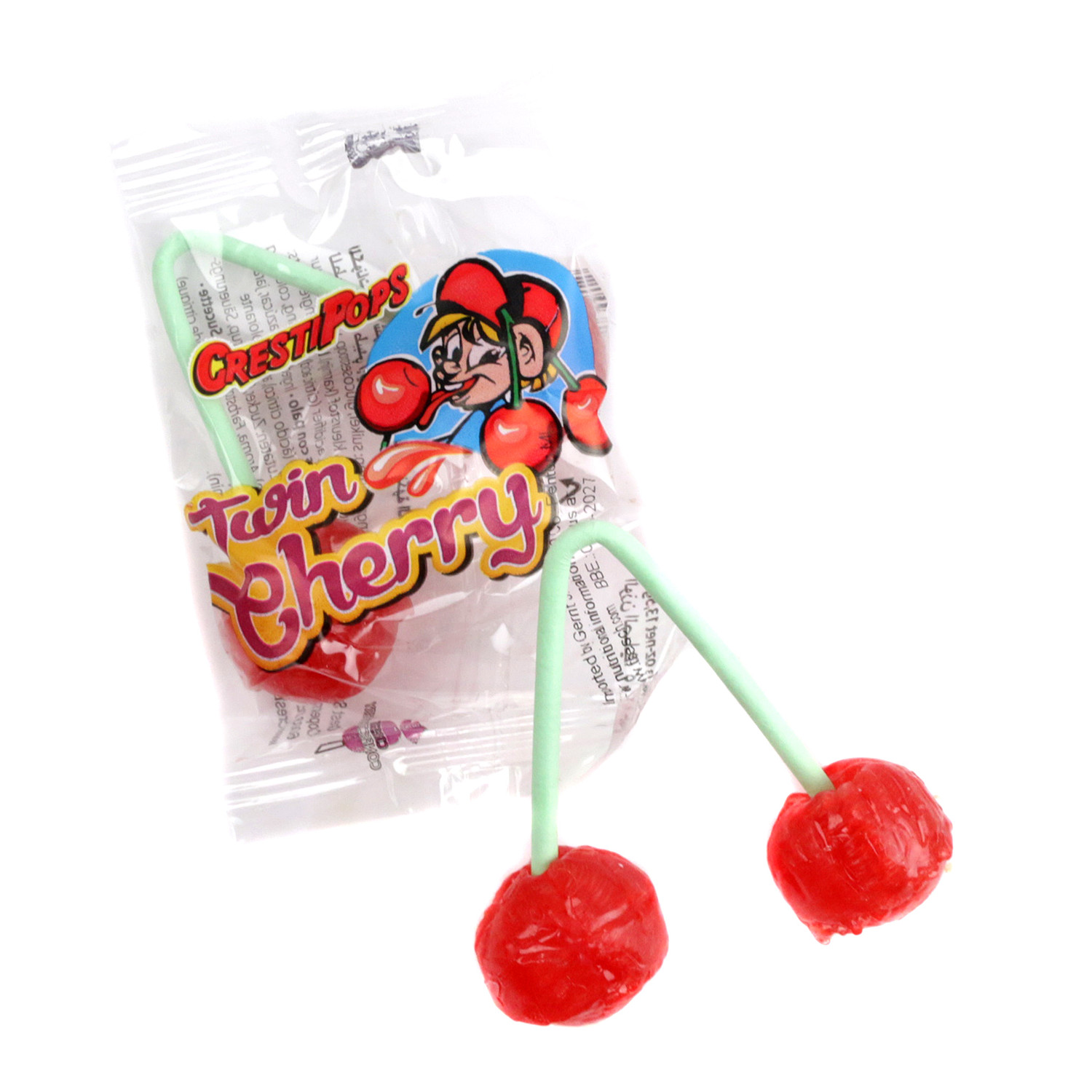 Twin Cherry Lollipops 1LB Bulk Individually Wrapped Cherry Candy