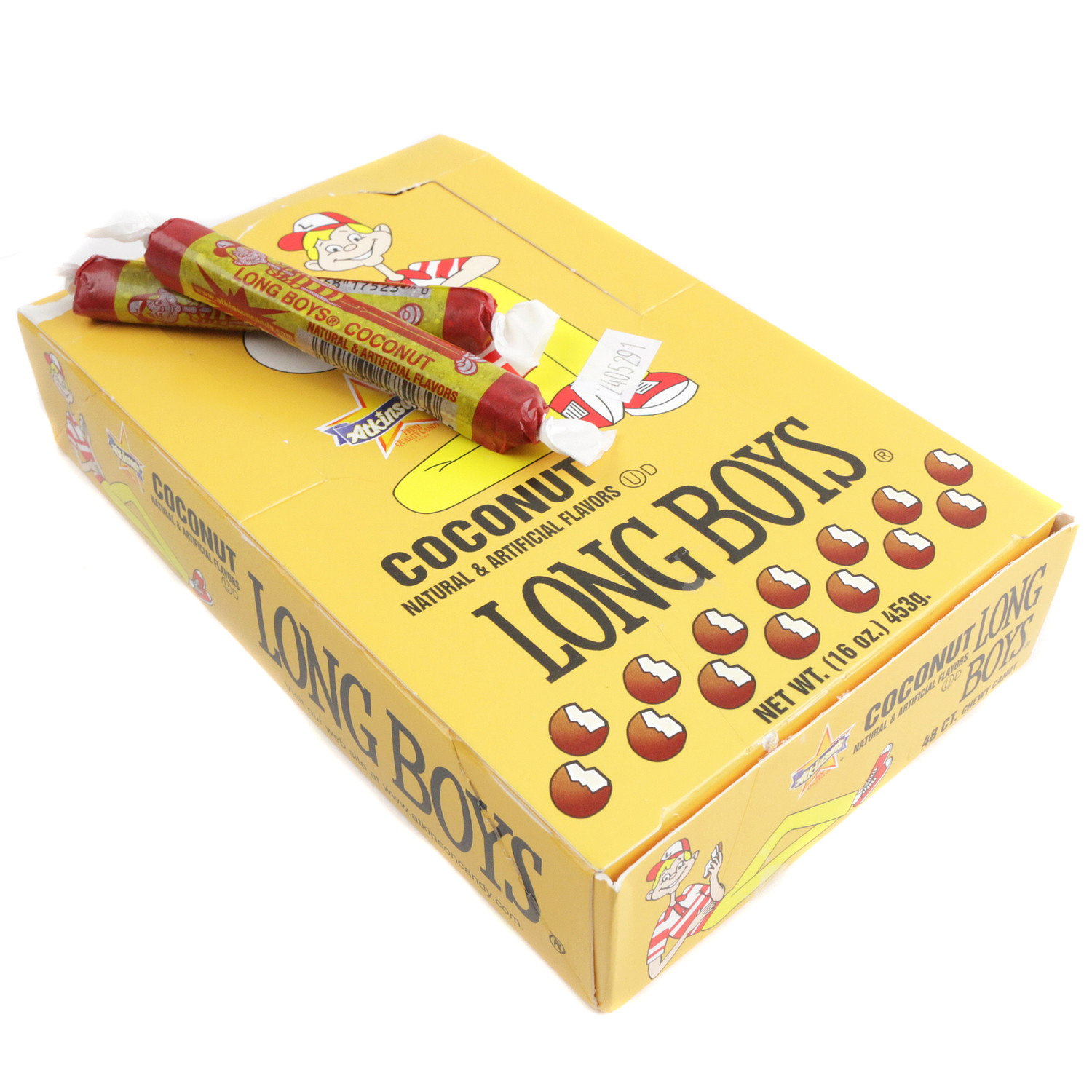 Coconut Long Boys Candy 48 Piece Classic Old Fashioned Candy