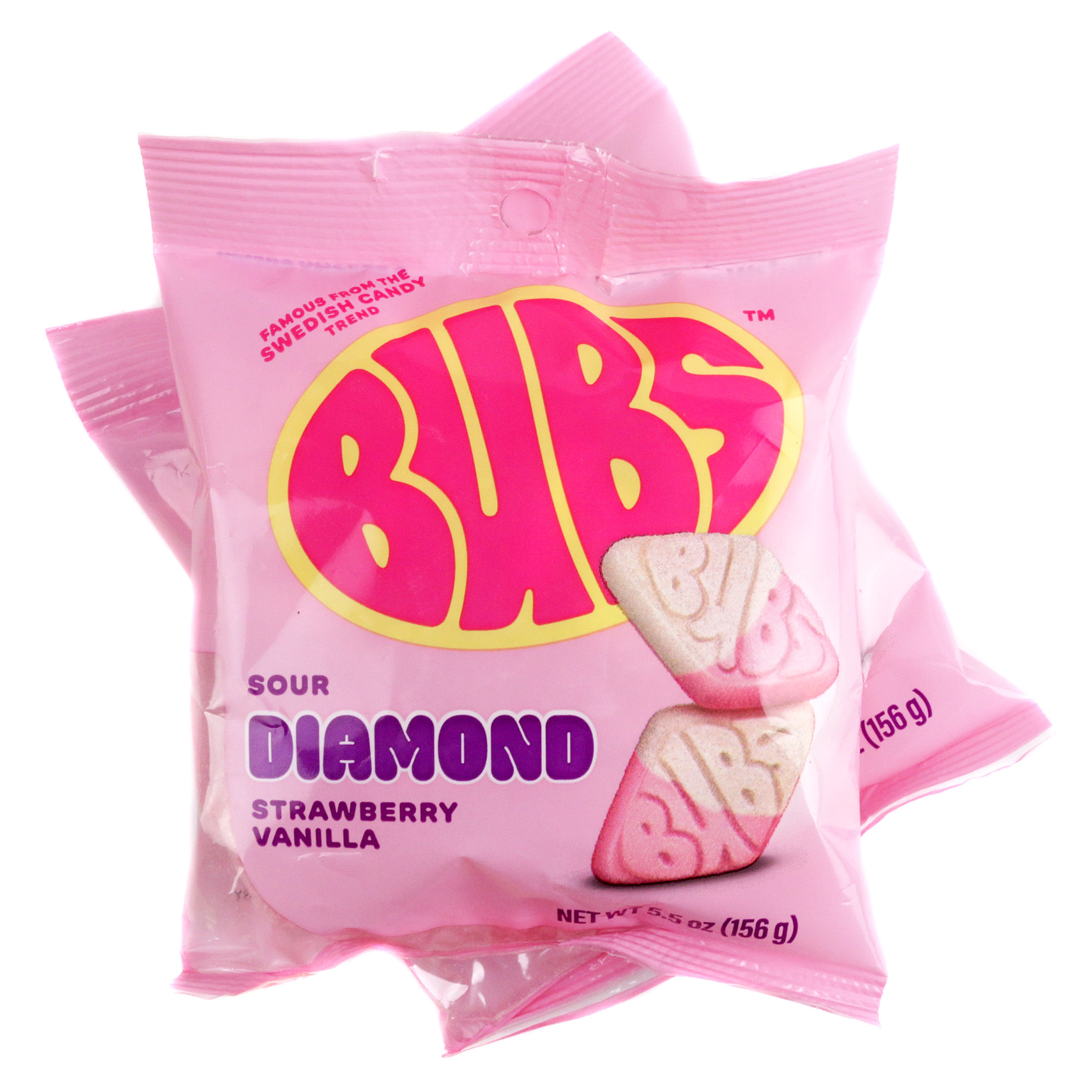 Bu7bs Bubs Sour Strawberry Vanilla 5.5oz Bag | Vegan Sour Gummy Candy