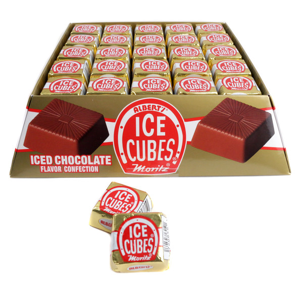 image of ice cubes chocolate foil wrapped chocolates retro candy old fashioned