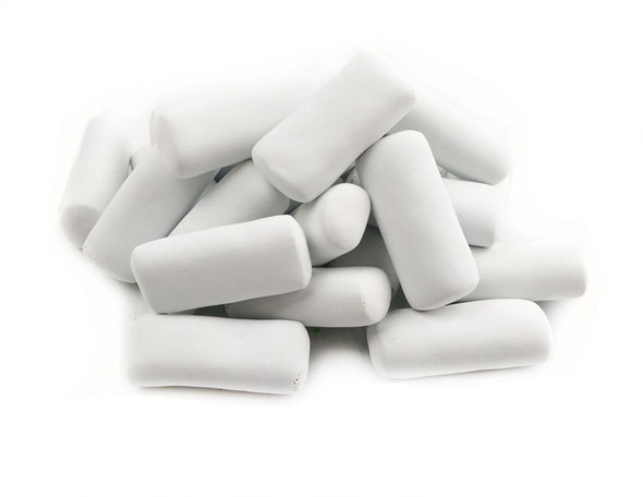 Black Licorice Ice Chalk candy, crispy white-coated, soft black licorice inside, peppermint flavor, approx. 160 pcs per lb.