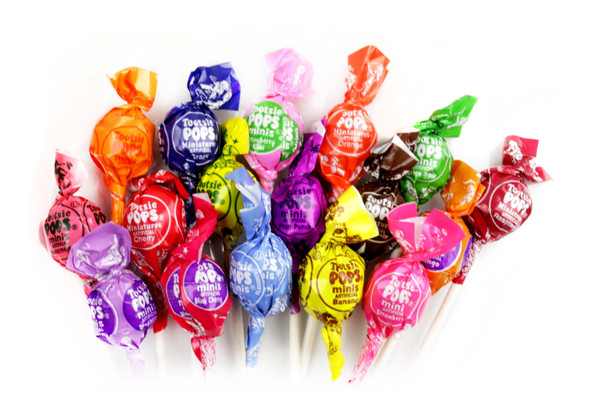 200 mini Tootsie Pops, assorted colors, individually wrapped lollipops for pinata, parade, party candy.