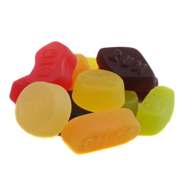 Gustaf's Winegums, 2.2 LBS, assorted colorful raspberry, orange, peach, lemon, apple, blackcurrant fruit flavors.