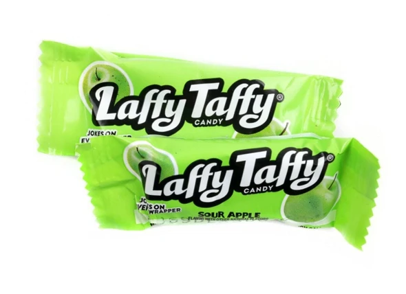 145 green Laffy Taffy Sour Apple pieces. Juicy, tangy, bursting sour apple flavor. Fun, nostalgic candy.