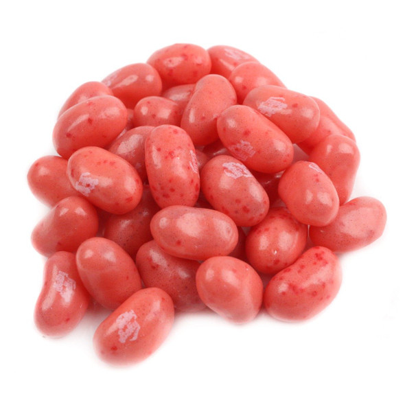 Jelly Belly Strawberry Daiquiri jelly beans, vibrant red, creamy strawberry flavor, approx 400 beans per pound.