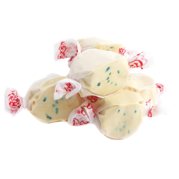 Taffy Town Blueberry Muffin Salt Water Taffy, creamy blue-purple pieces, approximately 65 per pound.
