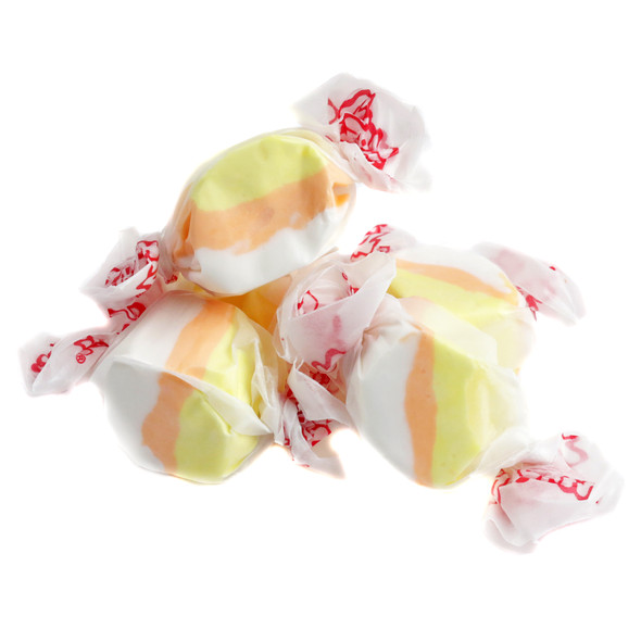 Orange, yellow, white Candy Corn Taffy pieces, creamy smooth texture. Approximately 65 pieces.