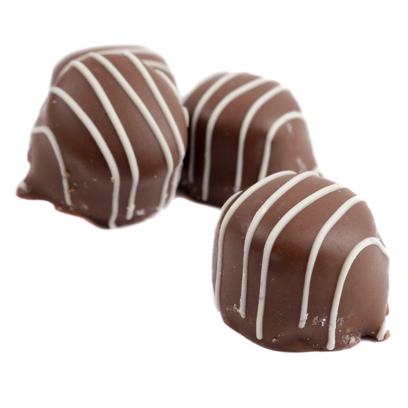 Ashers Milk Chocolate Vanilla Butter Creams, approx 31 brown milk chocolate covered vanilla creams per pound.