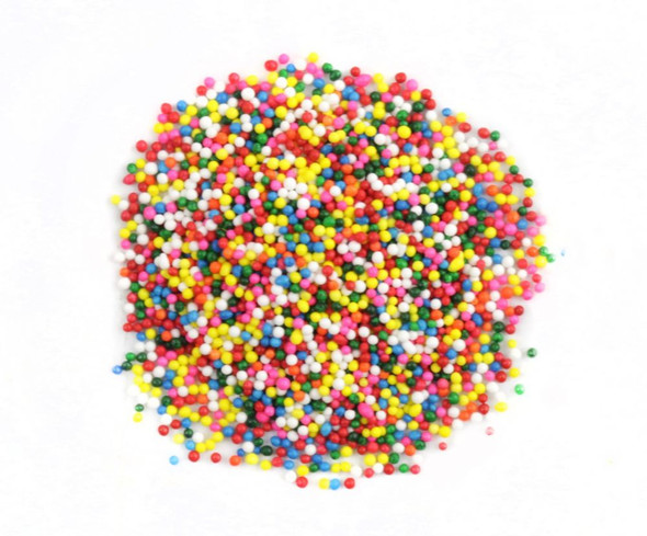 Assorted rainbow nonpareil sprinkles, tiny colorful confectionery balls, perfect for baking & dessert toppings.