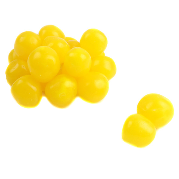 image of lemon chewy sour candy balls bulk unwrapped yellow