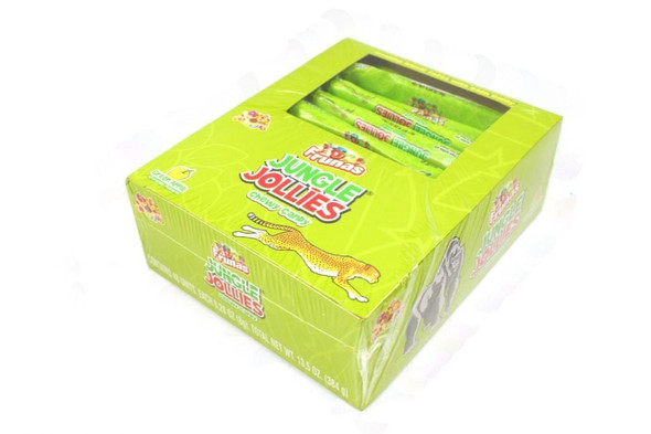 Jungle Jollies Green Apple chewy candy, 48 individually wrapped green taffy sticks.
